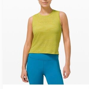 Lululemon Train To Be Cropped Tank size 2 yellow pear sold out